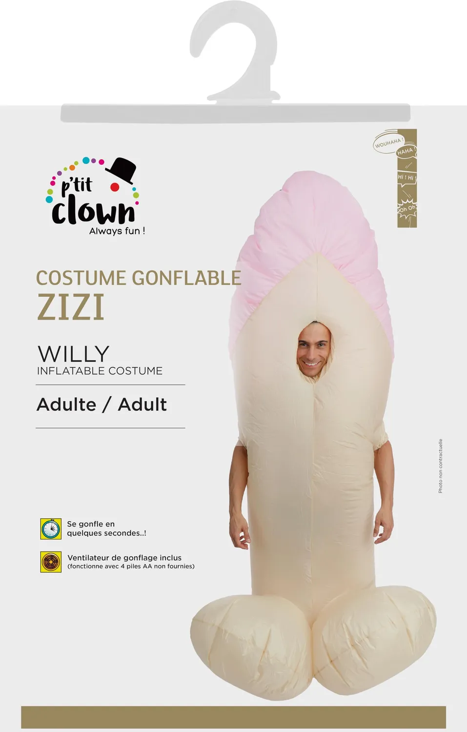 P'tit Clown 90425 costume gonfiabile Zizi taglia unica