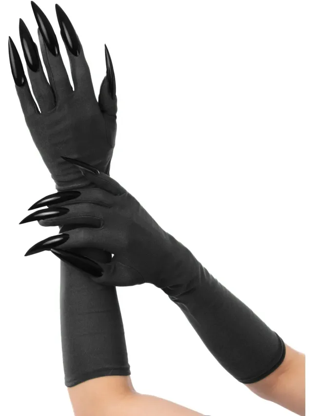 Smiffys Black Cat Gloves guanti neri lunghi 43 cm
