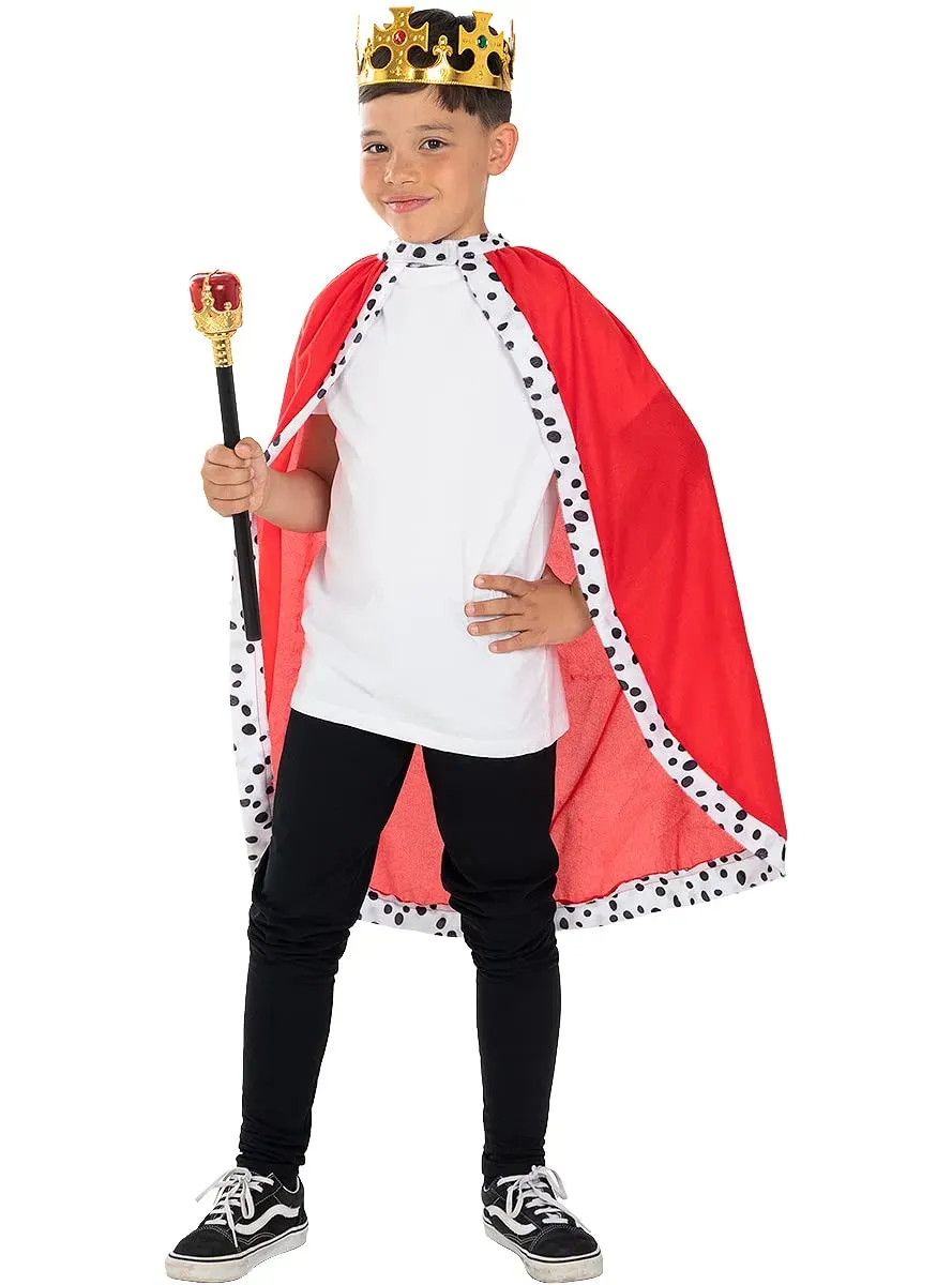Funidelia Re Mantello Bambino Rosso Medievale