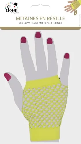 P'tit Clown 90316 Guanti Rete Giallo Fluo Coppia