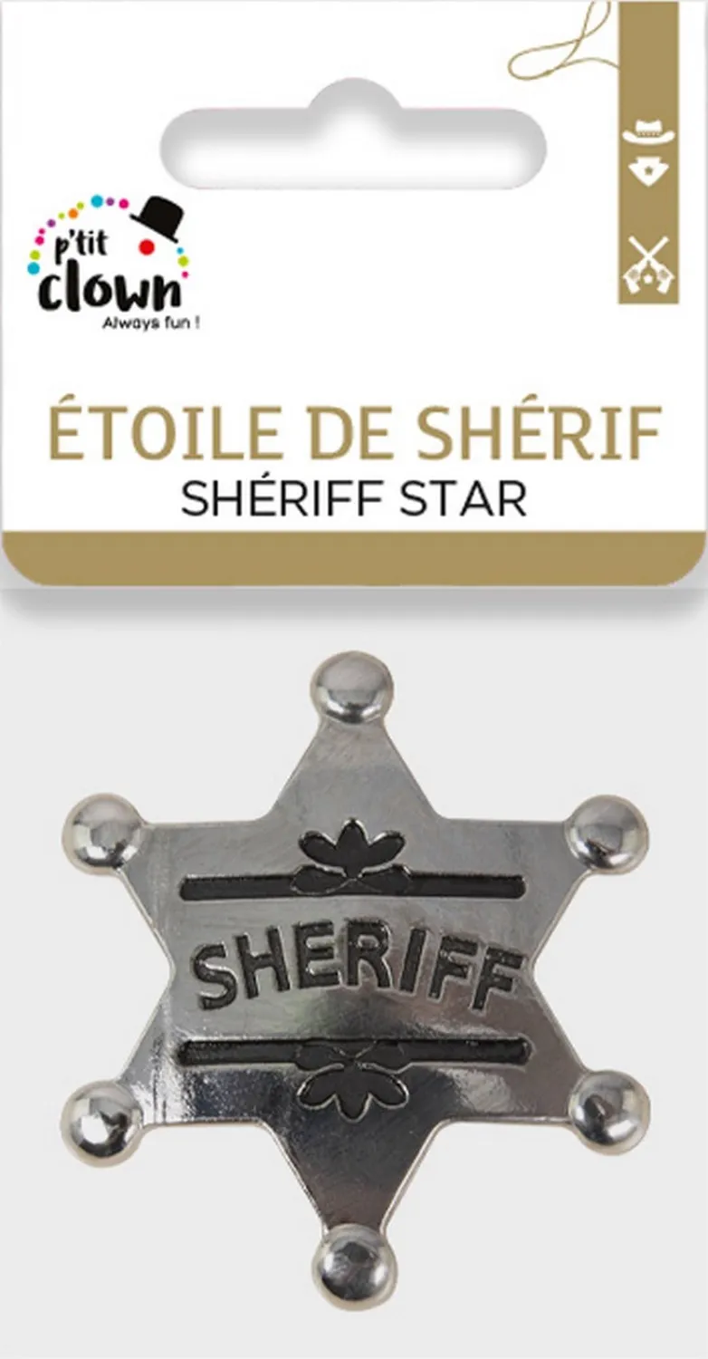 P'tit Clown Stella Sceriffo Accessorio Cowboy Metallo 5x5 cm
