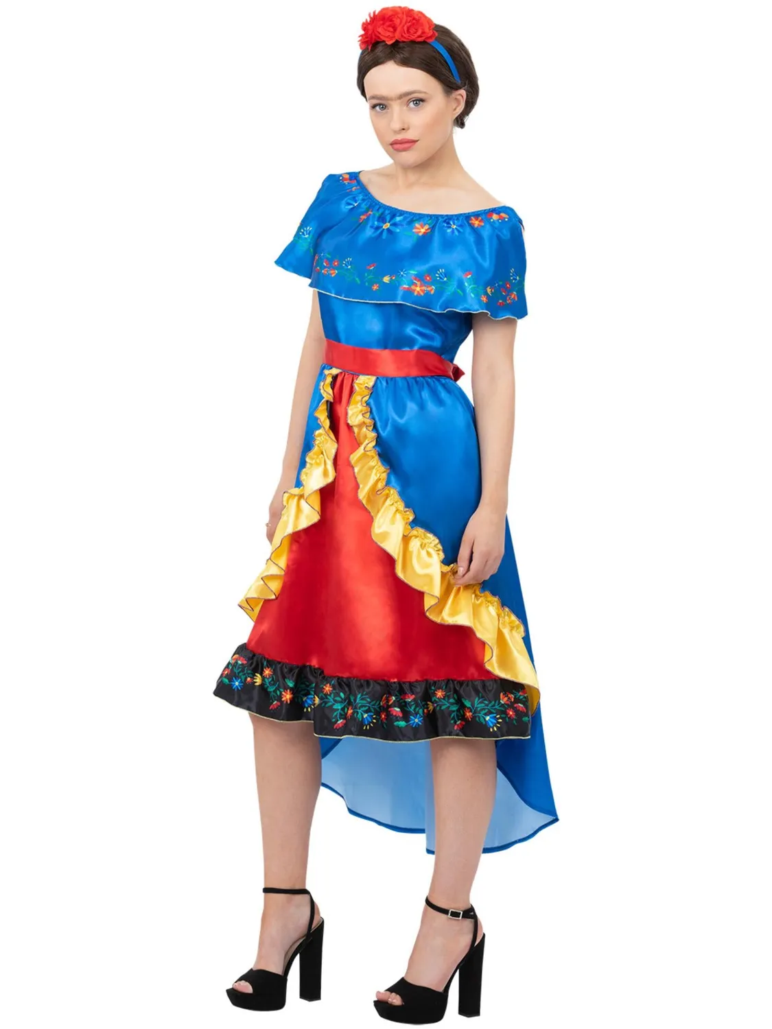Smiffys Deluxe Artist Frida costume donna floreale Large