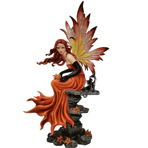 La Bottega di Merlino Fatina con drago Autunno statua 60 cm resina