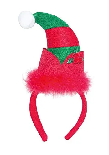P'tit Clown Cerchietto Cappello Elfo Natale Adulto Rosso