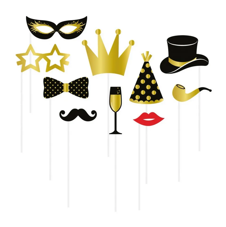 P'tit Clown Re22741 set fotobooth 10pz nero oro