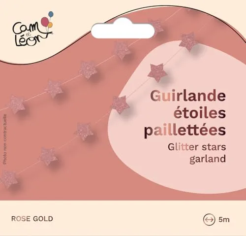 P'tit Clown Re22624 Ghirlanda Stelle Decorazione Rosa Oro 3 m