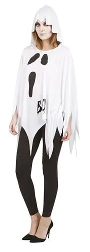 P'tit Clown 22109 costume fantasma poncho bianco adulto