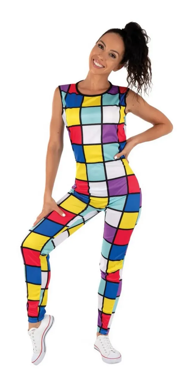 P'tit Clown Tuta Fluo Costume Adulto L-XL