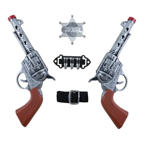 P'tit Clown 12442 Set Cowboy accessorio 2 revolver argentati