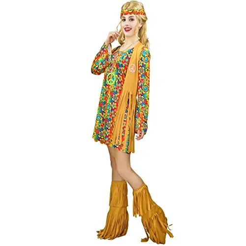SEA HARE Hippie Anni 60 70 Costume Donna con Accessori