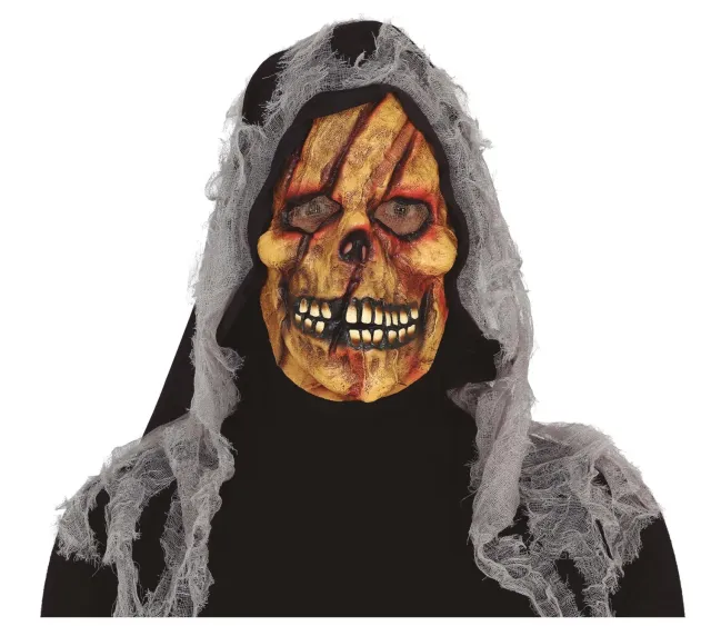 Fiestas Guirca maschera scheletro zombie PVC con cappuccio ragnatela