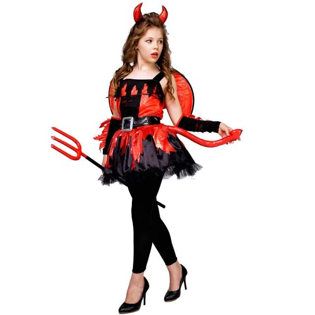 SEA HARE diavolo rosso costume bambina 4-6 anni con ali