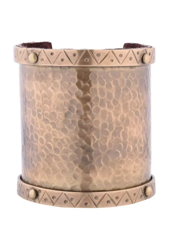 La Bottega di Merlino bracciale in ottone e pelle 20,5 cm