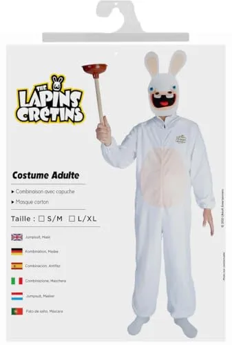 P'tit Clown Costume Coniglio Cretino Adulto Tuta Maschera S