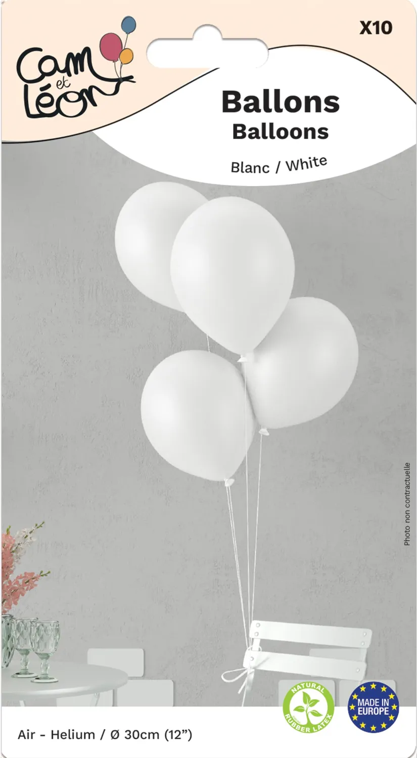 P'tit Clown palloncini bianchi lattice Ø30 cm 10 pezzi