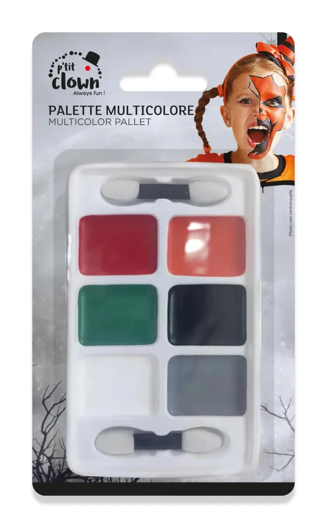 P'tit Clown Palette Trucco 6 Colori Halloween Multicolore