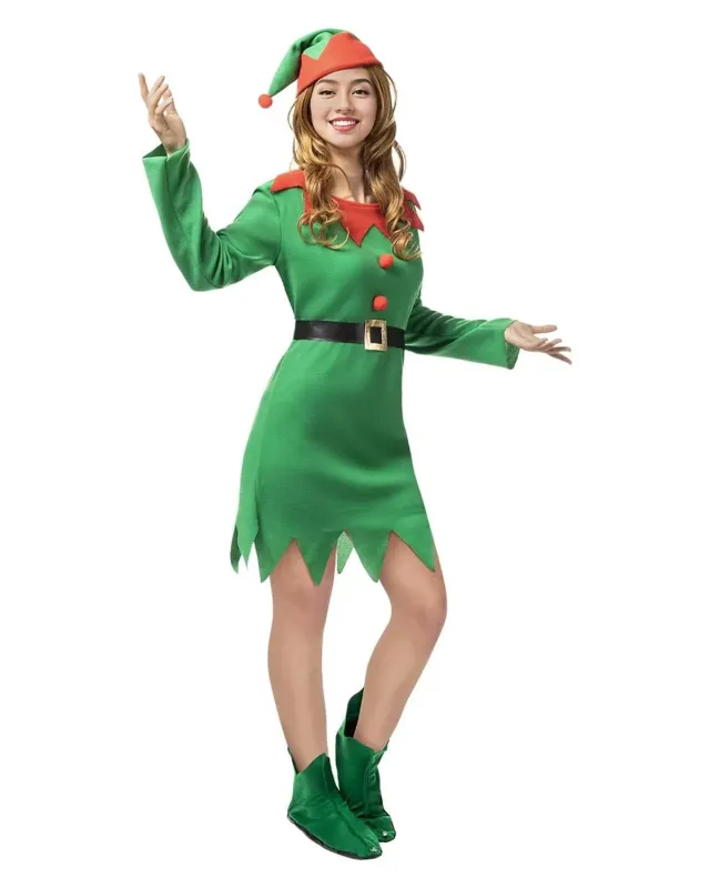 Funidelia Costume Elfa Donna Verde Natalizio per Feste