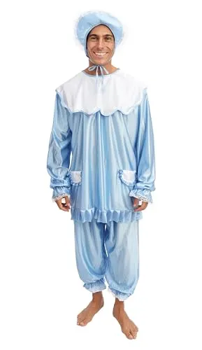 P'tit Clown Costume Neonato adulto L-XL blu umoristico