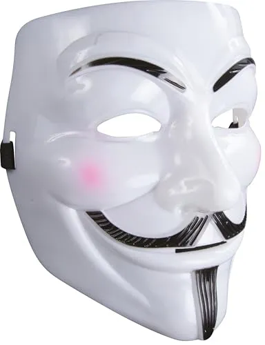 P'tit Clown maschera rigida anonima bianca adulto