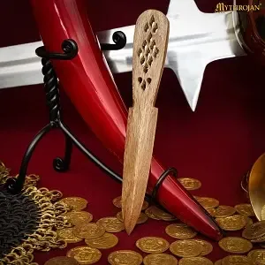 La Bottega di Merlino Athame coltello cerimoniale nero legno mano
