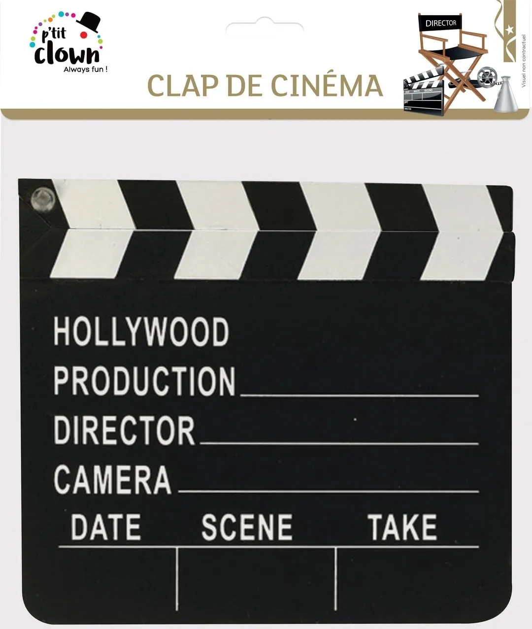 P'tit Clown 10031 clap cinema legno nero 20x18 cm