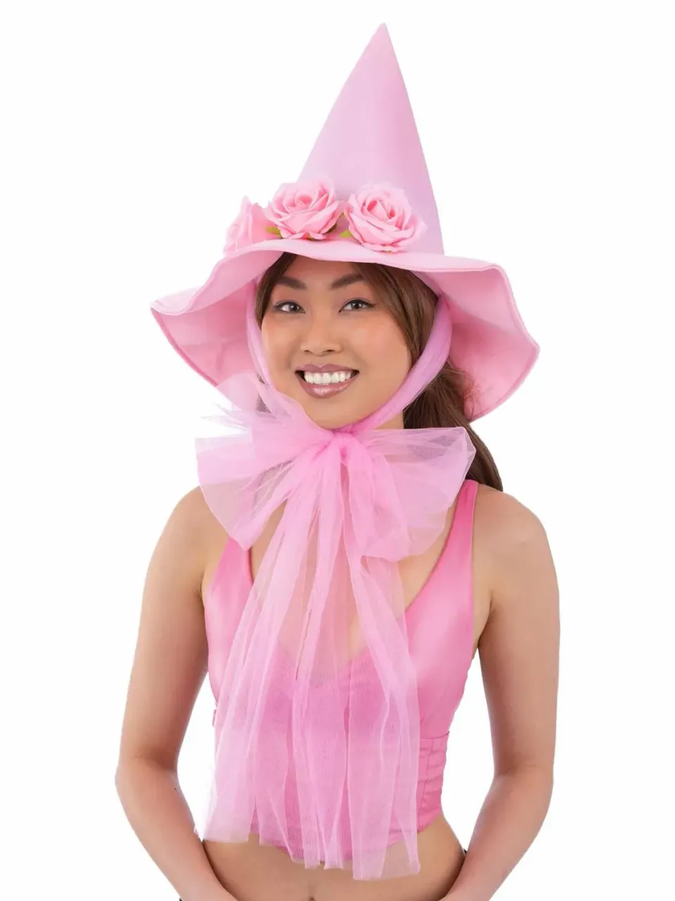 Smiffys Pink Floral Good Witch Hat cappello rosa