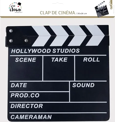 P'tit Clown RE10119 Ciak Cinema Legno 30x26 cm Scritte Bianche