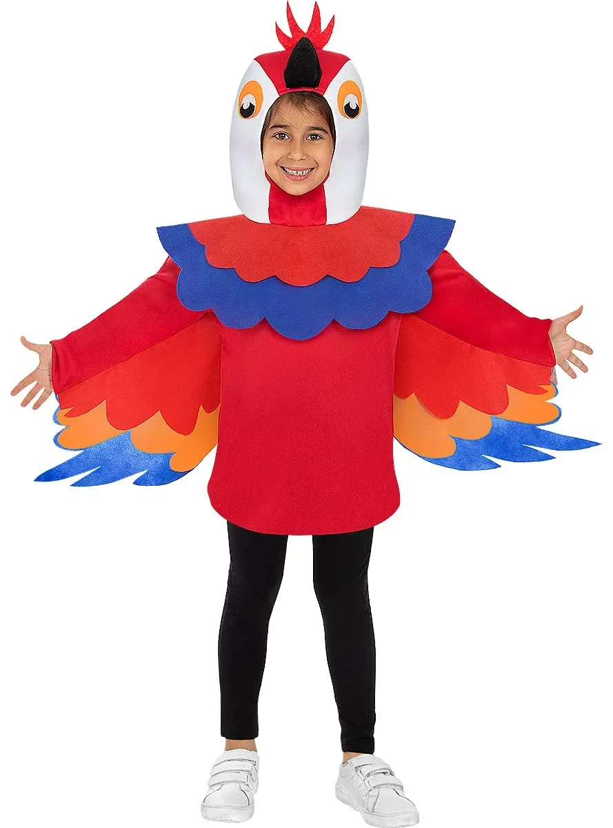 Funidelia Costume Pappagallo bambino rosso 7-9 anni