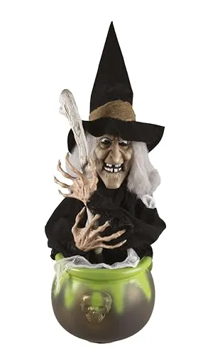 P'tit Clown Strega nel Calderone decorazione Halloween 40 cm luminosa