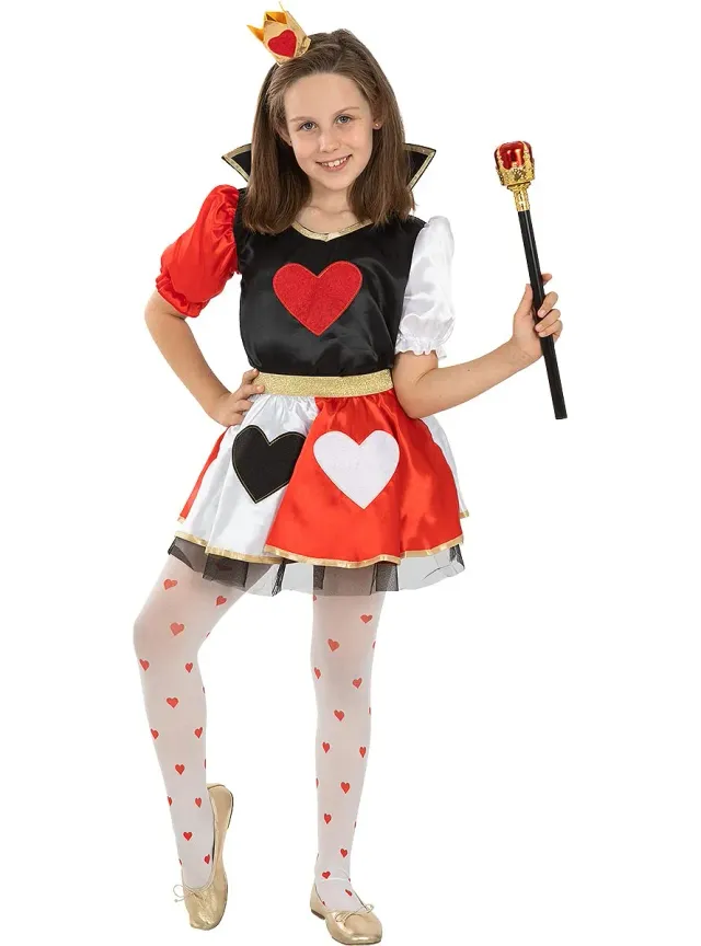 Funidelia Regina di Cuori costume bambina 3-4 anni rosso