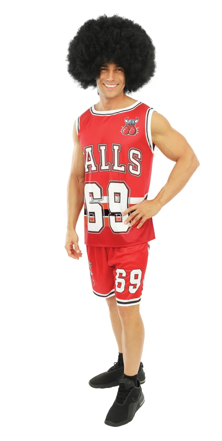 P'tit Clown Costume Cestista Adulto Rosso L-XL