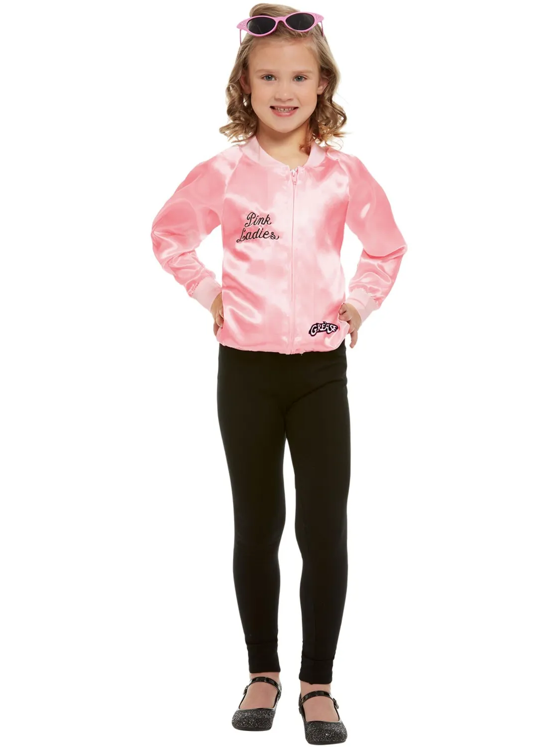 Smiffys Grease Pink Ladies Giacca Bambina Rosa Satinato