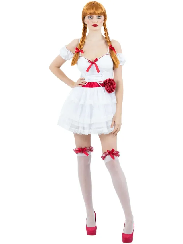 Smiffys Annabelle Mini Abito Costume Donna Bianco