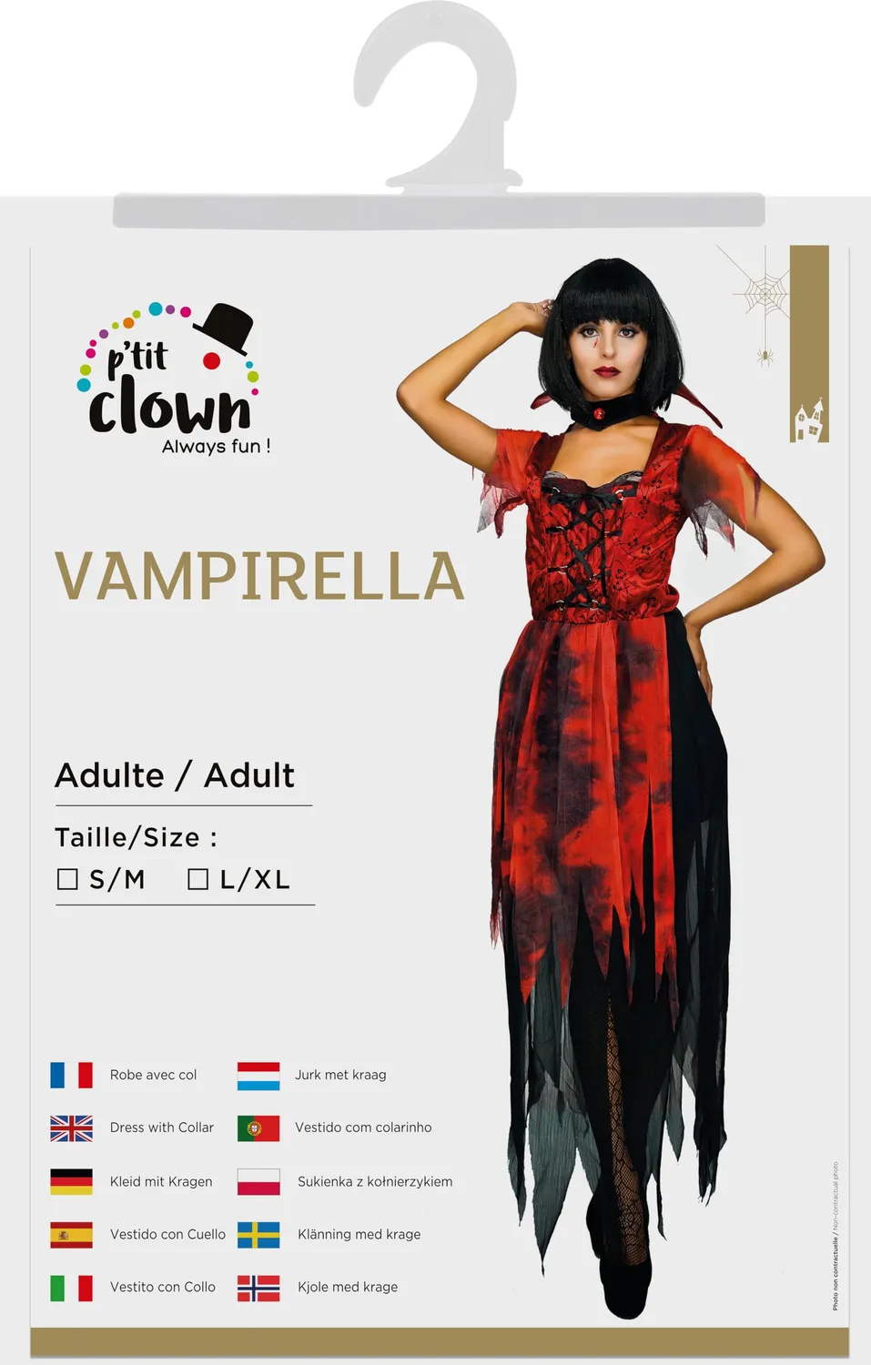 P'tit Clown Vampirella costume vampira donna S-M