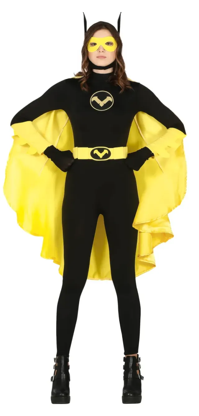 Fiestas Guirca Super Ragazza costume nero giallo teen