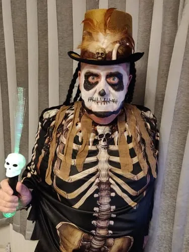 Smiffys Voodoo Witch Doctor poncho scheletro adulto unico