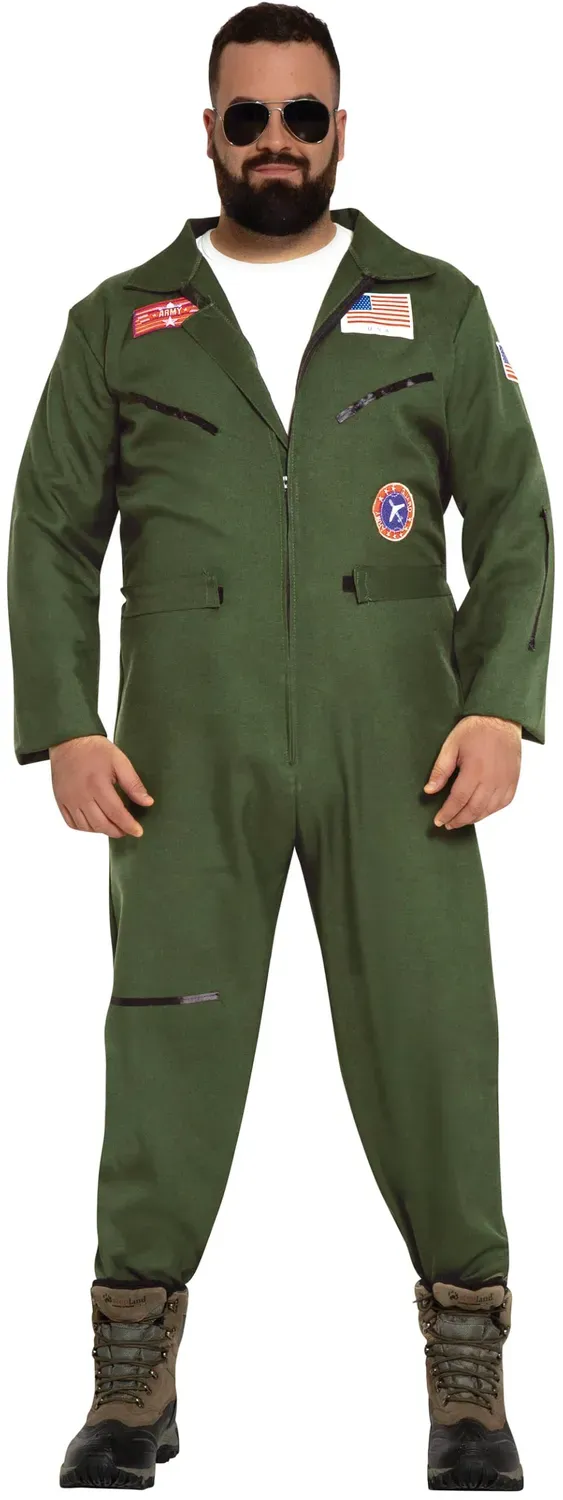 Guirca Pilota Caccia costume adulto XL 54-56 verde