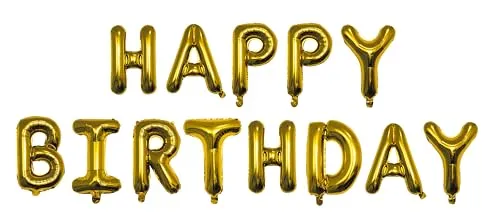 P'tit Clown Happy Birthday palloncino alluminio oro