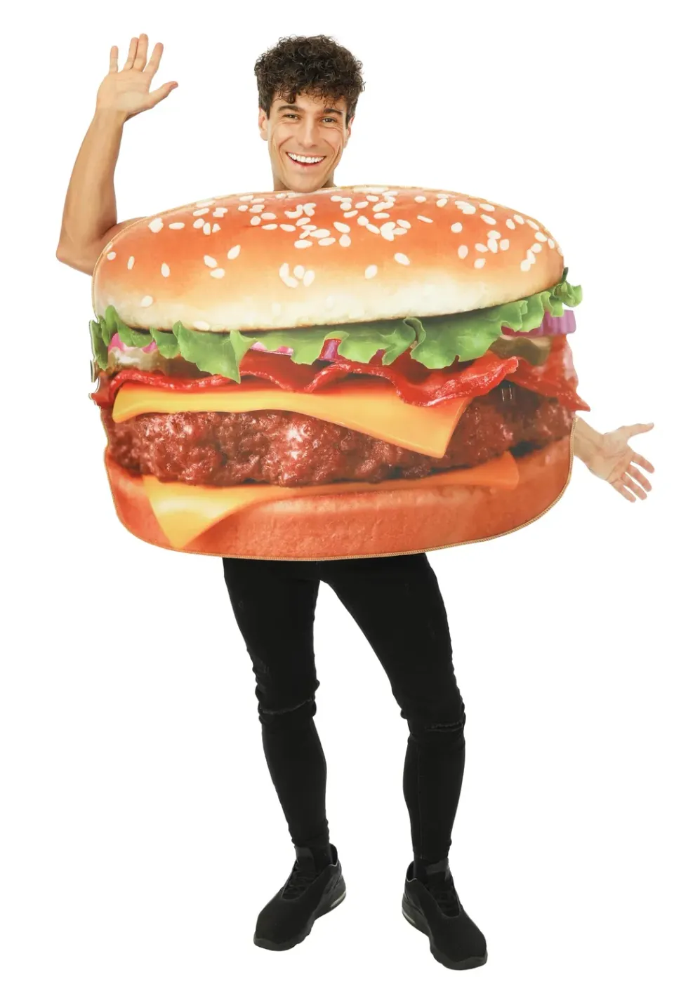 P'tit Clown costume burger tunica adulto taglia unica