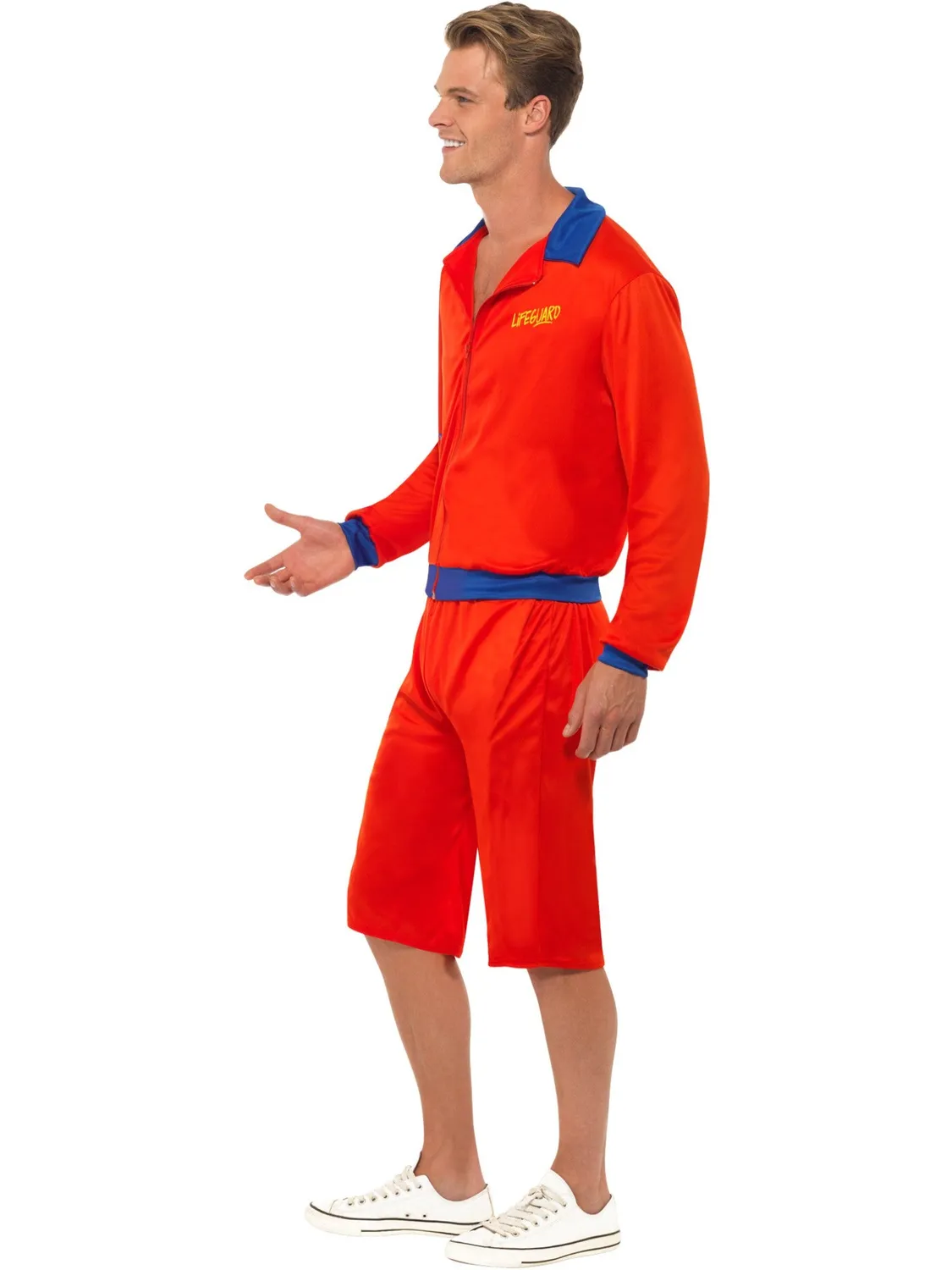 Smiffys Lifeguard costume uomo rosso giacca e shorts