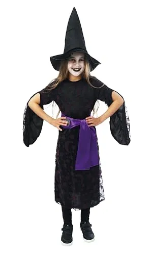 P'tit Clown Strega Costume Bambina 10-12 Anni Nero Viola