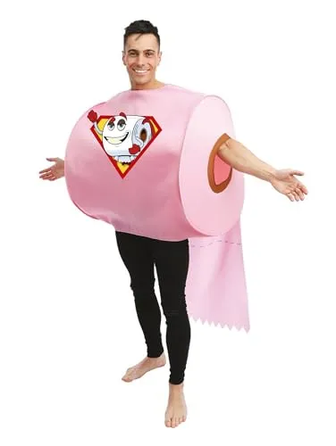 P'tit Clown Super Carta Igienica costume adulto taglia unica rosa