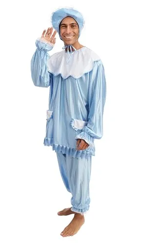 P'tit Clown Costume Neonato adulto L-XL blu umoristico