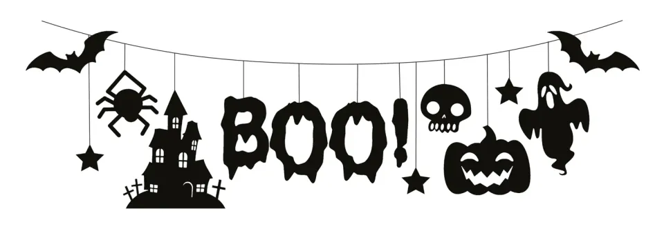 P'tit Clown ghirlanda Halloween feltro 300 cm BOO