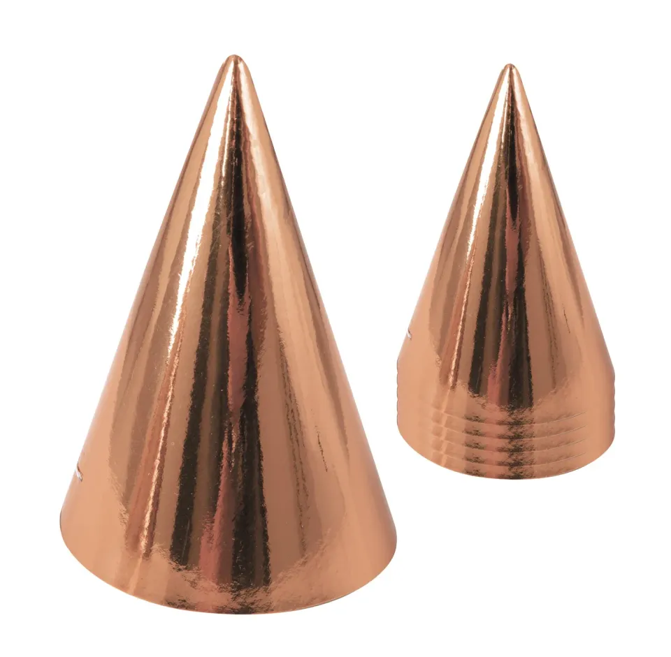 P'tit Clown cappelli a punta cartone oro rosa 6 pezzi