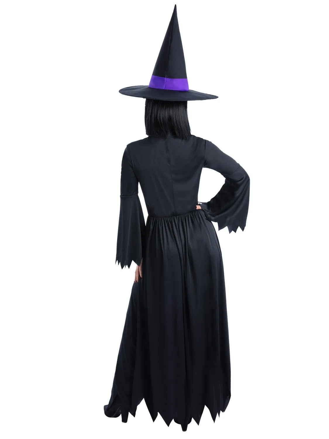 Smiffys Bewitched Purple costume strega viola L con cappello