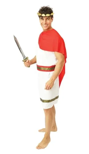 P'tit Clown costume romana adulto L-XL tunica poliestere