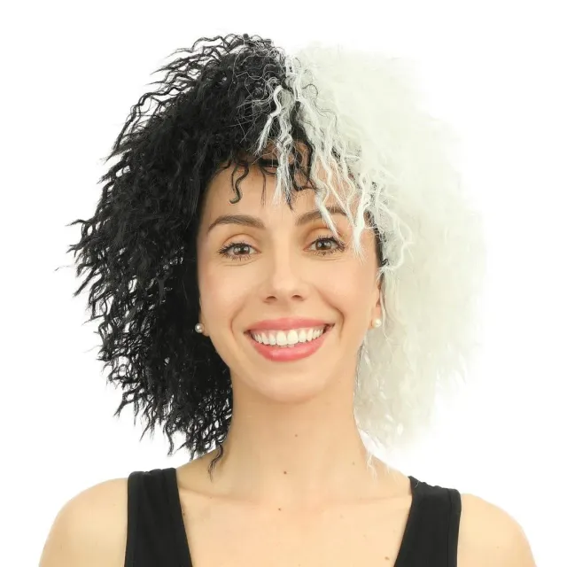 P'tit Clown Parrucca Cruella Nero Bianco Taglia Unica 30720