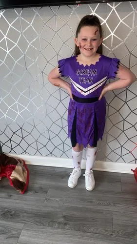 Smiffys Dark Cheerleader costume bambina nero viola 7-9 anni