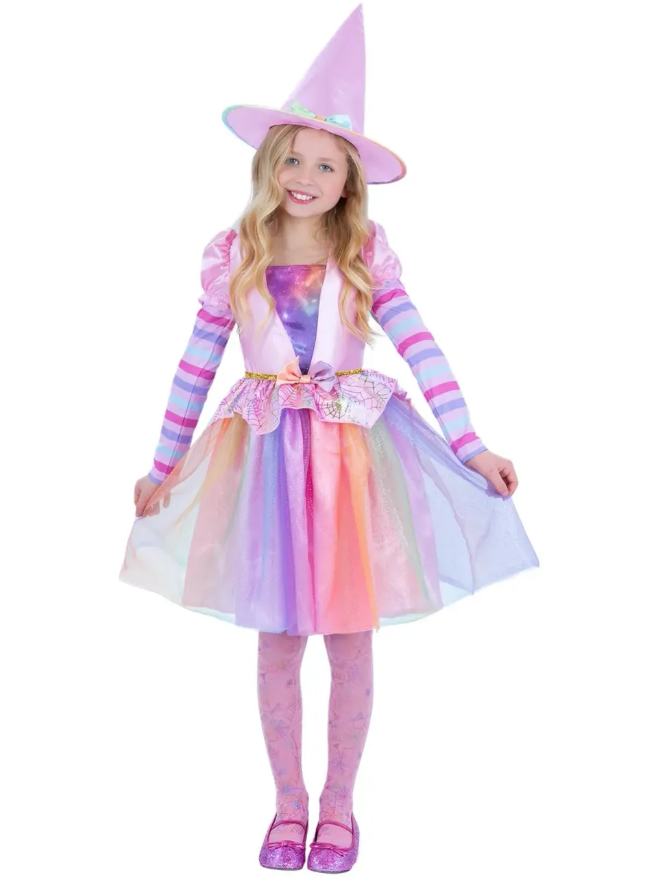 Smiffys Strega Arcobaleno Costume Bambina 7-9 Anni